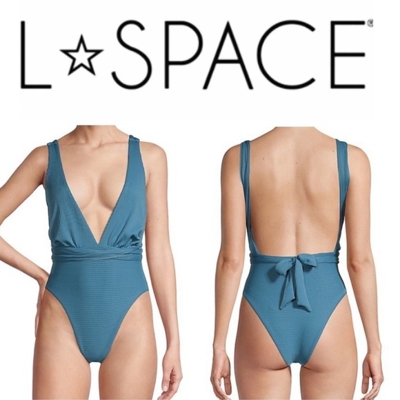 LSPACE Allegra Blue One Piece Convertible One Piece Swimsuit - Picture 1 of 14
